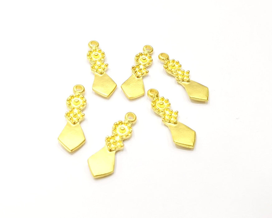 10 Gold Charms Gold Plated Charms  (24x8mm)  G16925