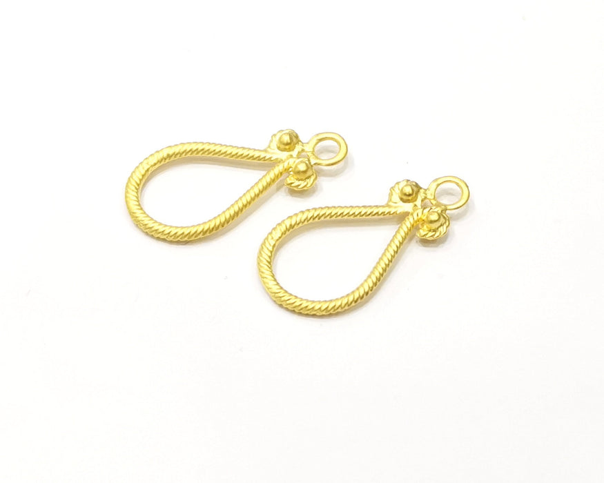 4 Gold Charms Gold Plated Charms  (30x15mm)  G16930