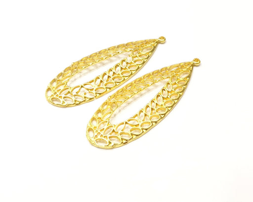 2 Gold Charms Gold Plated Charms  (64x23mm)  G16931