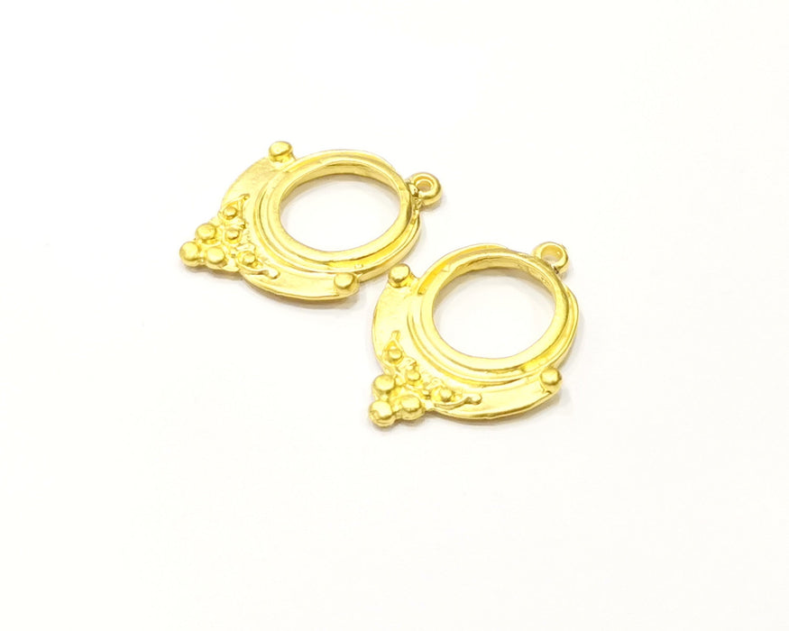 4 Gold Charms Gold Plated Charms  (26x20mm)  G16933