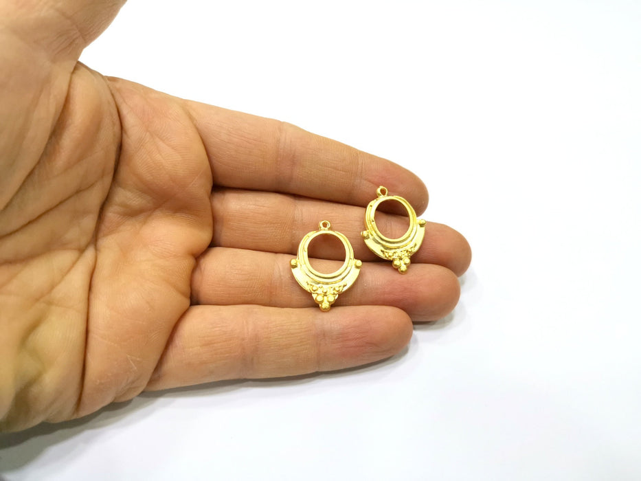 4 Gold Charms Gold Plated Charms  (26x20mm)  G16933