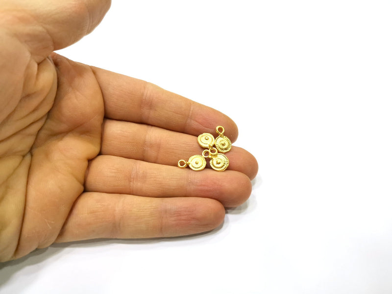 10 Gold Charms Gold Plated Charms  (13x8mm)  G16934