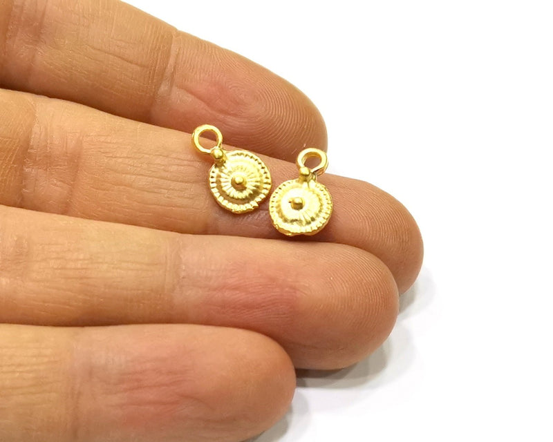 10 Gold Charms Gold Plated Charms  (13x8mm)  G16934