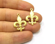 4 Gold Charms Gold Plated Charms  (27x19mm)  G16937