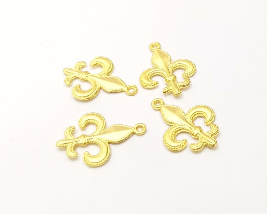 4 Gold Charms Gold Plated Charms  (27x19mm)  G16937