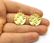 2 Gold Charms Gold Plated Charms  (26x22mm)  G16943