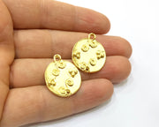 2 Gold Charms Gold Plated Charms  (26x22mm)  G16943