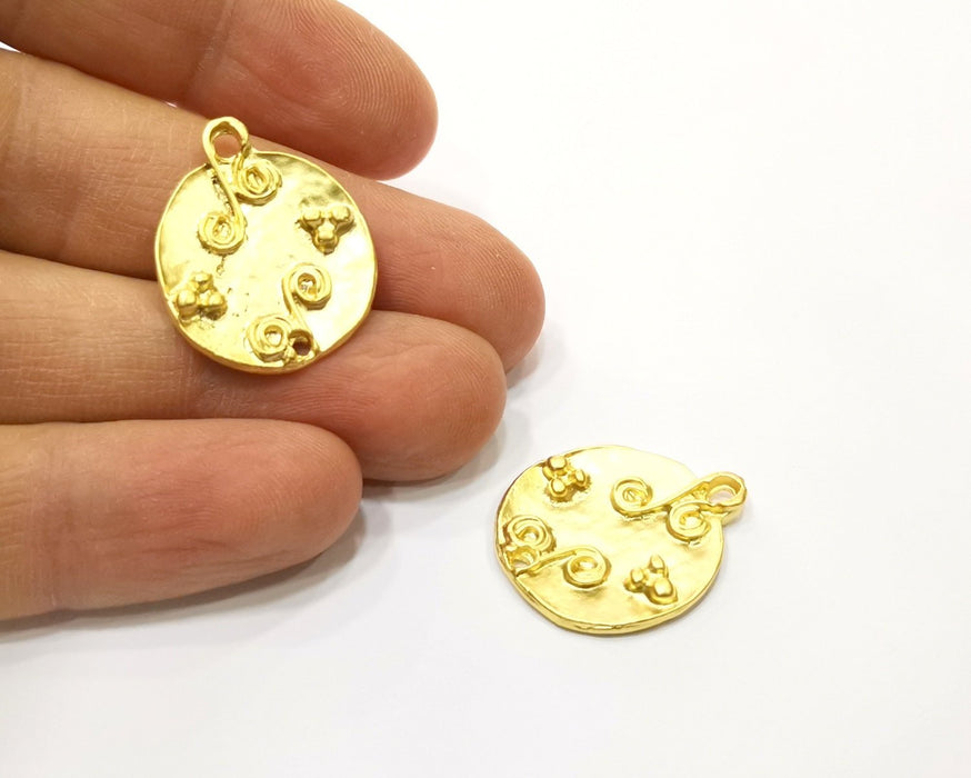 2 Gold Charms Gold Plated Charms  (26x22mm)  G16943