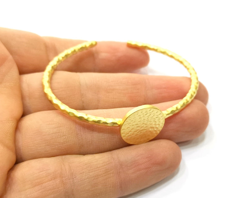 Gold Bangle Blanks Hammered Bracelet Blanks Cuff Blanks Adjustable Bracelet Blank Gold Plated Bracelet (20 mm Blanks ) G16944