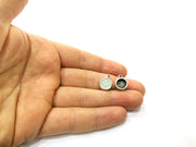 5 Silver Hammered Base Blank inlay Blank Pendant Base Resin Blank Mosaic Mountings Antique Silver Plated Metal (8mm blank )  G16947