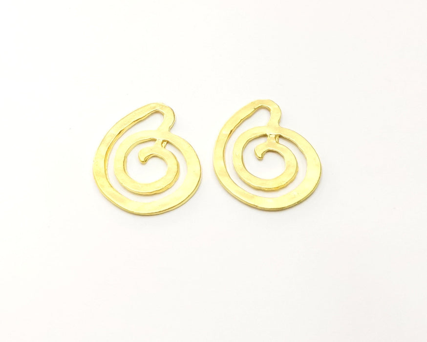 4 Gold Charms Gold Plated Charms  (27x21mm)  G16961