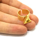 Hammered Ring Blank Setting Cabochon Base inlay Ring Hammered Mounting Adjustable Ring Bezel (10x8mm blank ) Gold Plated Metal G16964