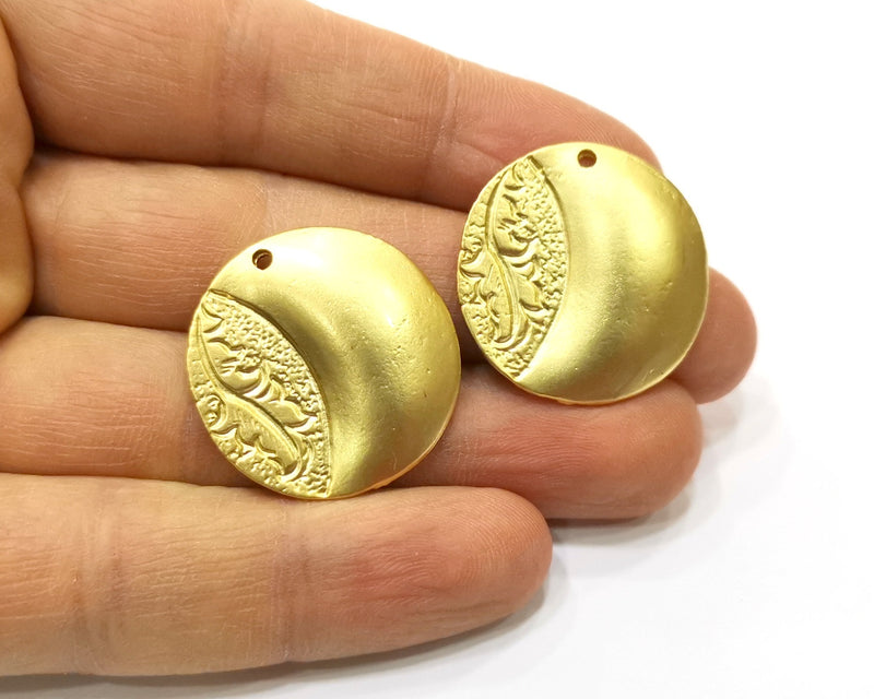 2 Gold Charms Gold Plated Charms  (28mm)  G16966