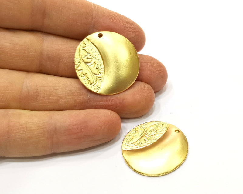 2 Gold Charms Gold Plated Charms  (28mm)  G16966