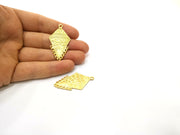2 Gold Charms Connector Gold Plated Charms  (45x24mm)  G16967