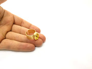 Hammered Ring Blank Setting Cabochon Base inlay Ring Hammered Mounting Adjustable Ring Bezel (14x10mm blank ) Gold Plated Metal G16970