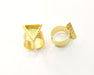 Hammered Ring Blank Setting Cabochon Base inlay Ring Hammered Mounting Adjustable Ring Bezel (14x13mm blank ) Gold Plated Metal G16974