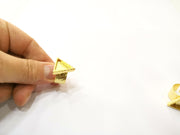 Hammered Ring Blank Setting Cabochon Base inlay Ring Hammered Mounting Adjustable Ring Bezel (14x13mm blank ) Gold Plated Metal G16974