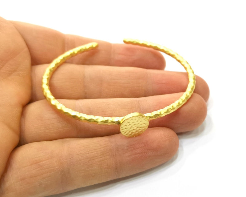 Gold Bangle Blanks Hammered Bracelet Blanks Cuff Blanks Adjustable Bracelet Blank Gold Plated Bracelet (12 mm Blanks ) G16976