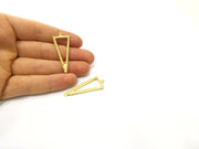 2 Triangle Pendant Gold Plated Charms  (44x16mm)  G16977