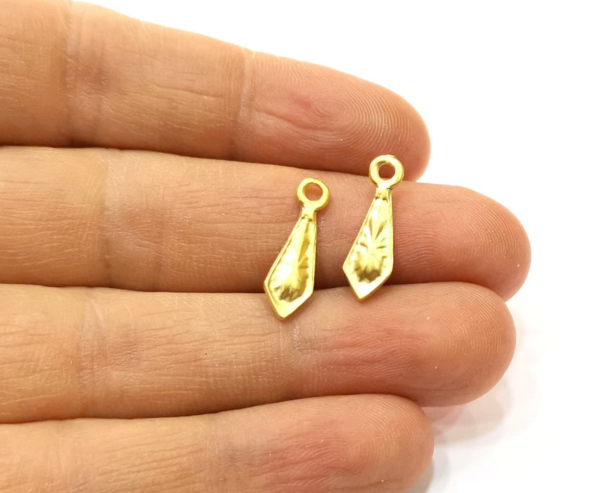 10 Gold Charms Gold Plated Charms  (20x6mm)  G16978