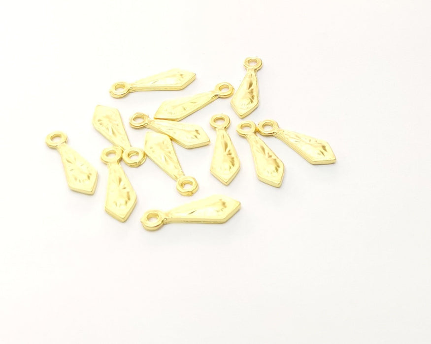 10 Gold Charms Gold Plated Charms  (20x6mm)  G16978