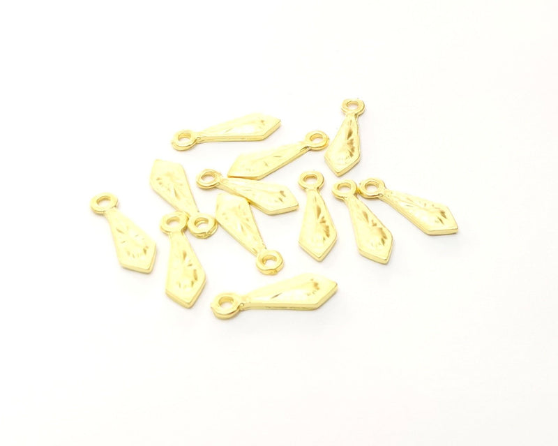 10 Gold Charms Gold Plated Charms  (20x6mm)  G16978