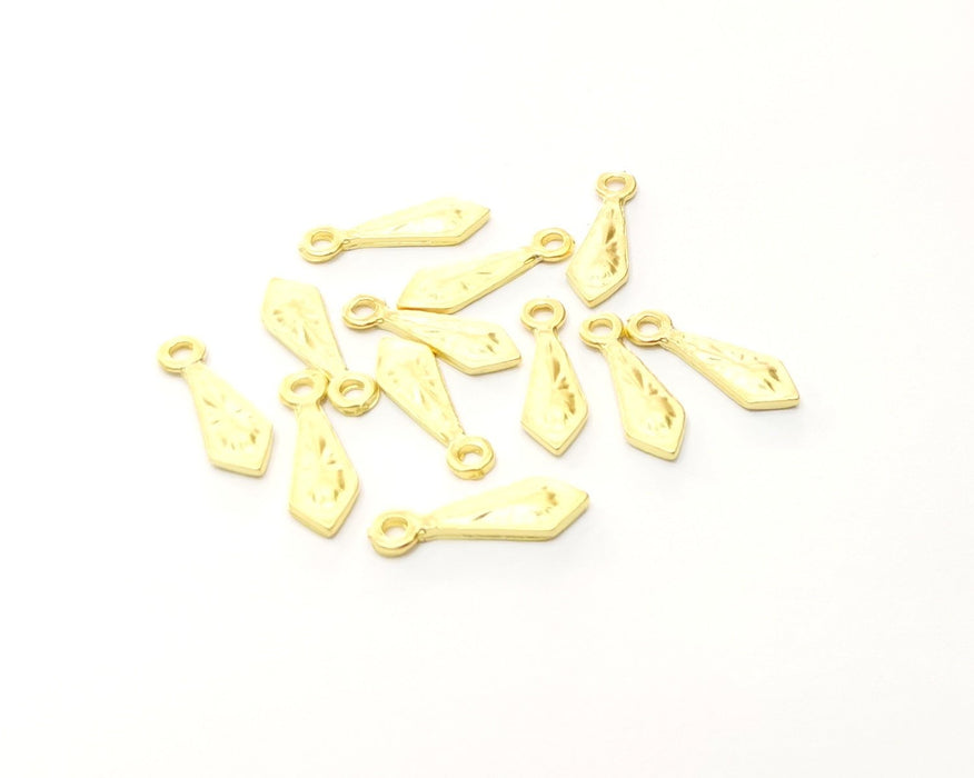 10 Gold Charms Gold Plated Charms  (20x6mm)  G16978