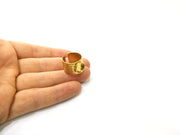 Raw Brass Ring Blank Bezel Settings Cabochon Base Mountings Adjustable Resin Blank  (10mm blank ) G16983