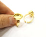 Hammered Ring Blank Setting Cabochon Base inlay Ring Hammered Mounting Adjustable Ring Bezel (14x10mm blank ) Gold Plated Metal G16990