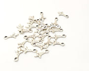 20 Silver Charms Antique Silver Plated Charms (15x8mm)  G16625
