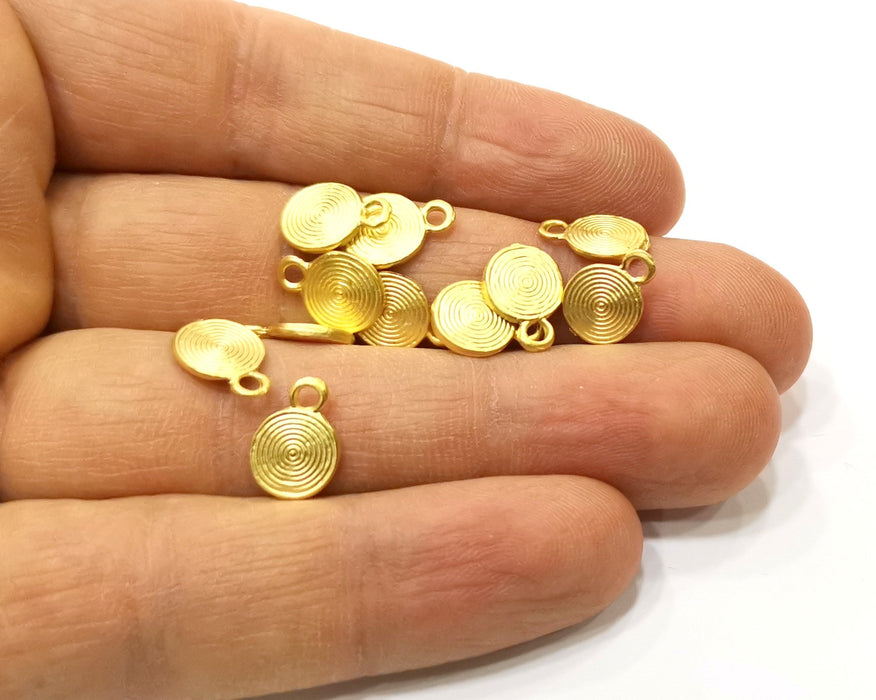 10 Gold Charms Gold Plated Charms  (12x8mm)  G16992