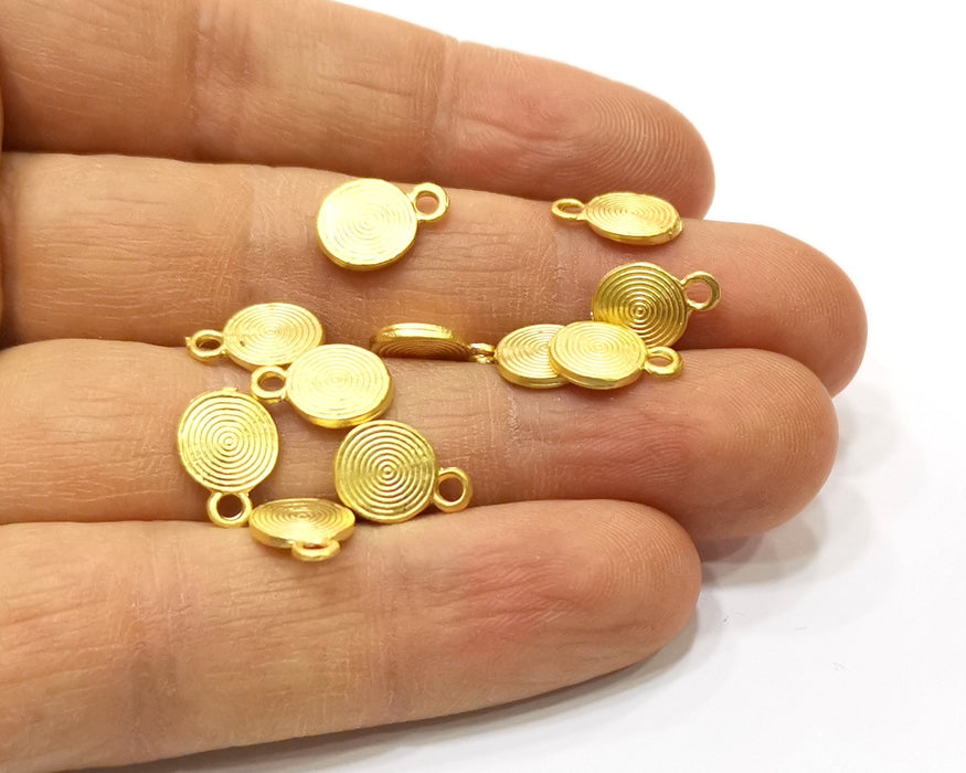 10 Gold Charms Gold Plated Charms  (12x8mm)  G16992