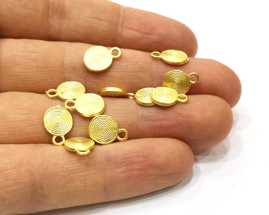 10 Gold Charms Gold Plated Charms  (12x8mm)  G16992