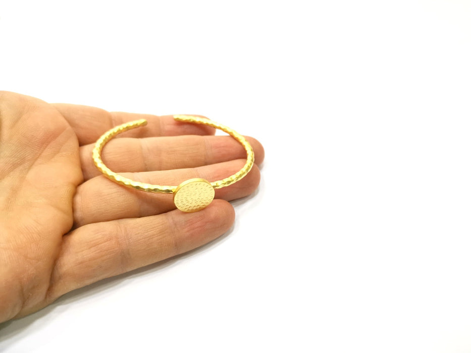 Gold Bangle Blanks Hammered Bracelet Blanks Cuff Blanks Adjustable Bracelet Blank Gold Plated Bracelet (16 mm Blanks ) G16996