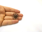 2 Sun Charm Antique Copper Charm (31mm) G16994