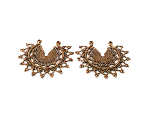 2 Copper Charm Antique Copper Charm (43x37mm) G16997