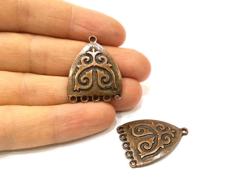 2 Copper Charm Connector Antique Copper Charm (32x25mm) G16999