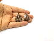 2 Copper Charm Connector Antique Copper Charm (32x25mm) G16999