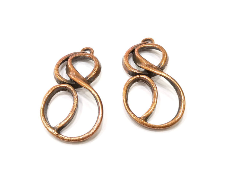 2 Copper Charm Antique Copper Charm (42x22mm) G17001