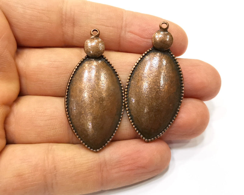 2 Copper Charm Antique Copper Charm (46x22mm) G17003