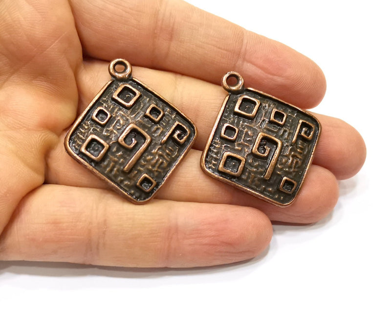 2 Copper Charm Antique Copper Charm (39x35mm) G17005