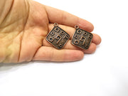2 Copper Charm Antique Copper Charm (39x35mm) G17005
