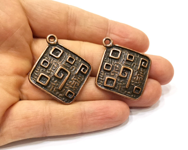 2 Copper Charm Antique Copper Charm (39x35mm) G17005