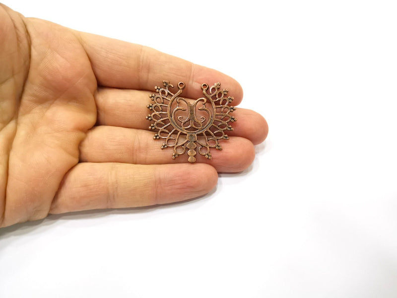 2 Copper Charm Antique Copper Charm (41x37mm) G17007