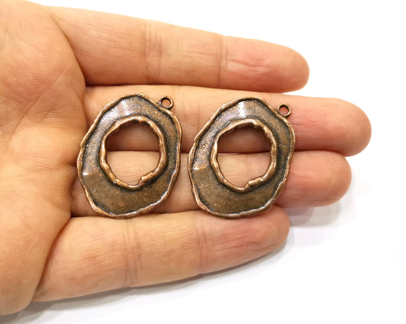 2 Copper Charm Antique Copper Charm (37x27mm) G17010