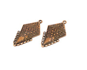 2 Copper Charm Connector Antique Copper Charm (45x24mm) G17013