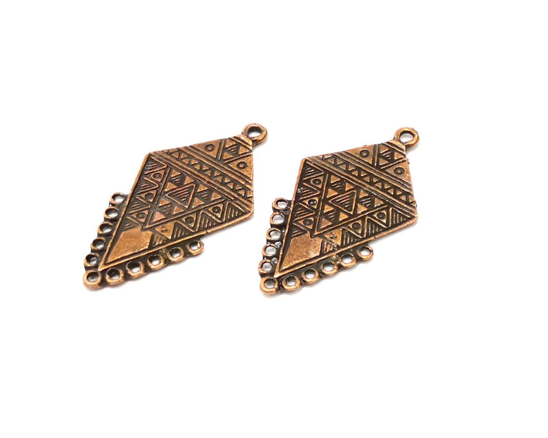 2 Copper Charm Connector Antique Copper Charm (45x24mm) G17013