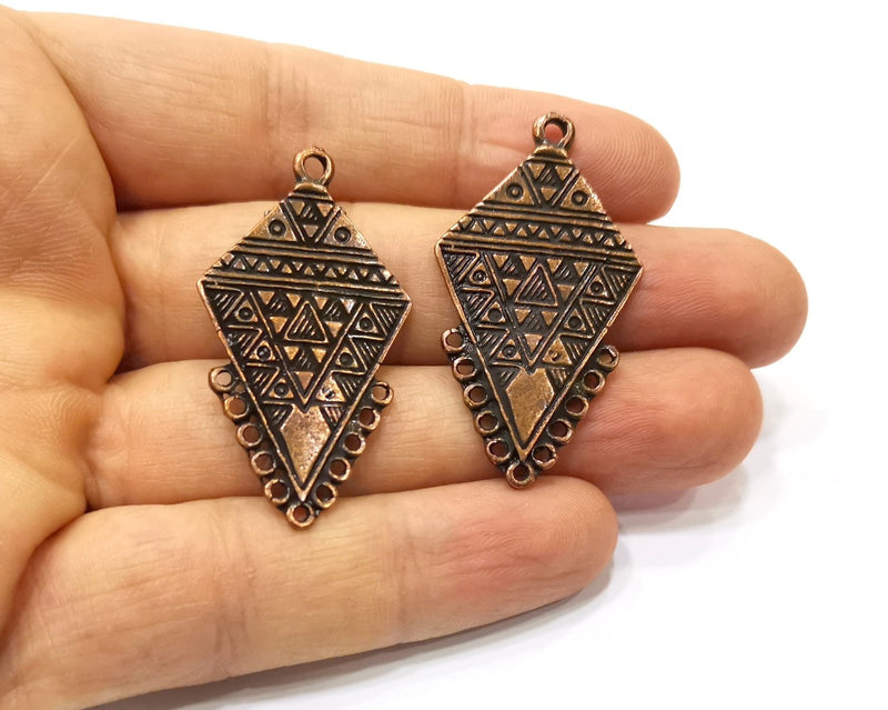 2 Copper Charm Connector Antique Copper Charm (45x24mm) G17013