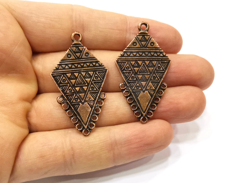 2 Copper Charm Connector Antique Copper Charm (45x24mm) G17013